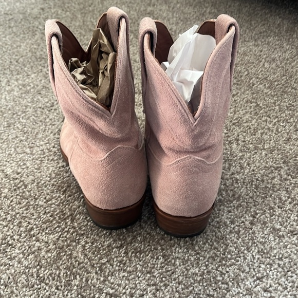 Tecovas Lucy Pink Suede Leather Boots Bootie - Picture 7 of 9